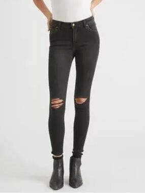 Rollas westcoast ankle mid rise skinny dusty black jeans NWT o
